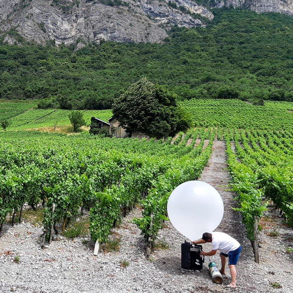 ballon cloud seeding vineyard