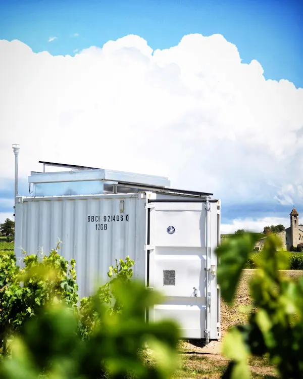 Laico cloud seeding balloon station in a vineyard