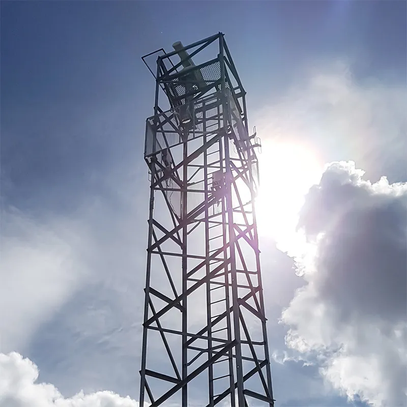 SELERYS interferometer mast against a cloudy sky